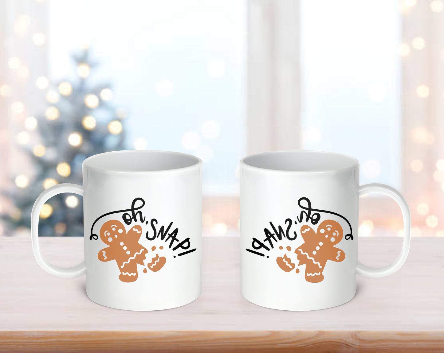 Oh Snap Gingerbread Kids Customizable Christmas Mugs