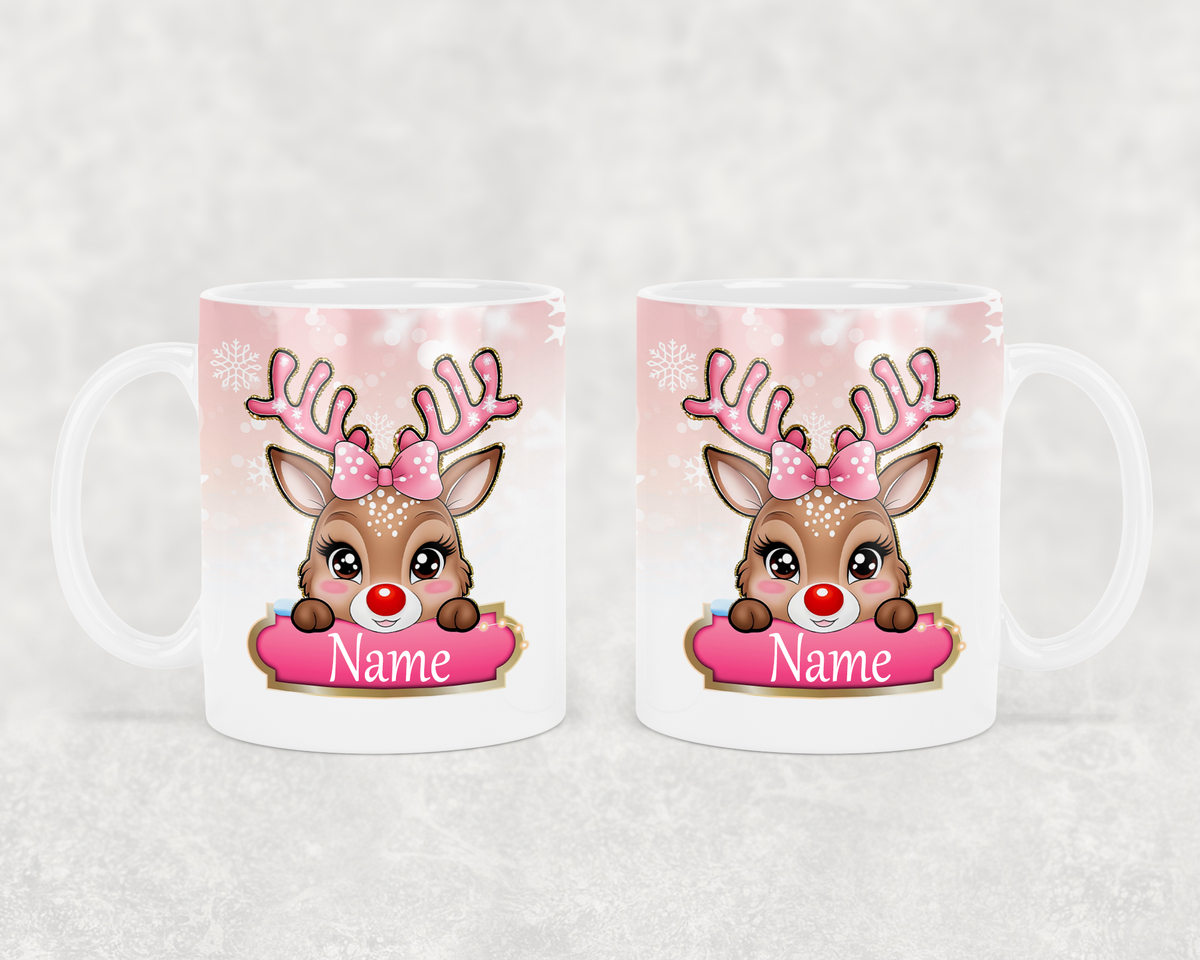 Reindeer Kids Customizable Christmas Mugs