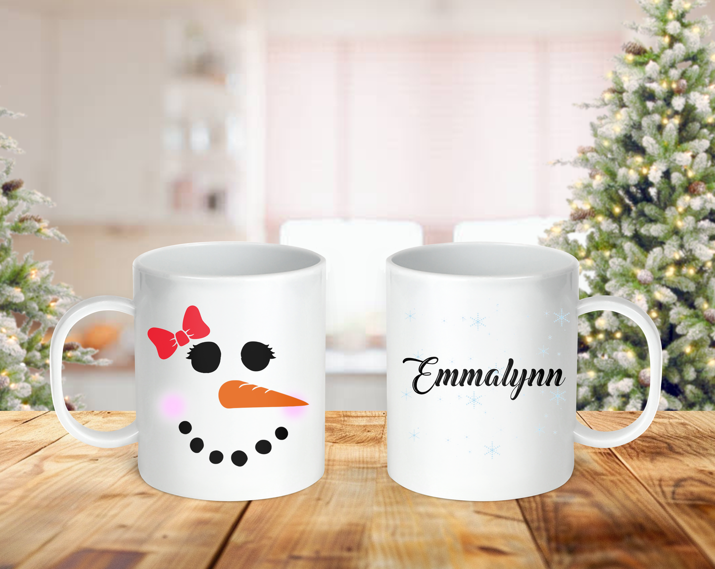 Snowman Kids Customizable Christmas Mugs