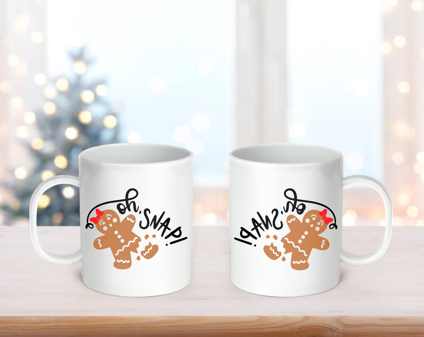 Oh Snap Gingerbread Kids Customizable Christmas Mugs