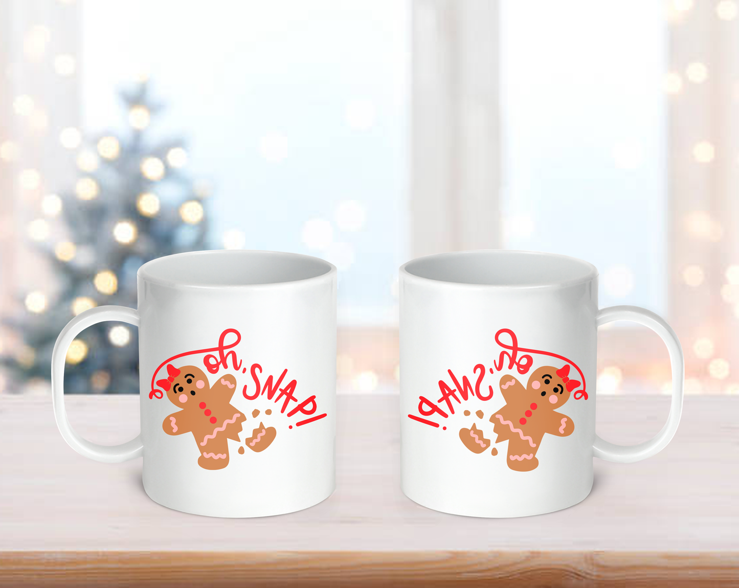 Oh Snap Gingerbread Kids Customizable Christmas Mugs