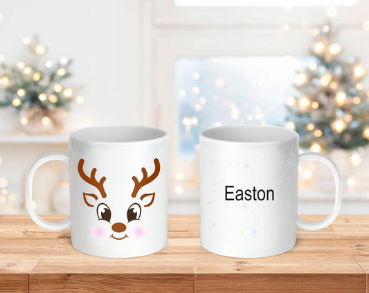 Reindeer Kids Customizable Christmas Mugs