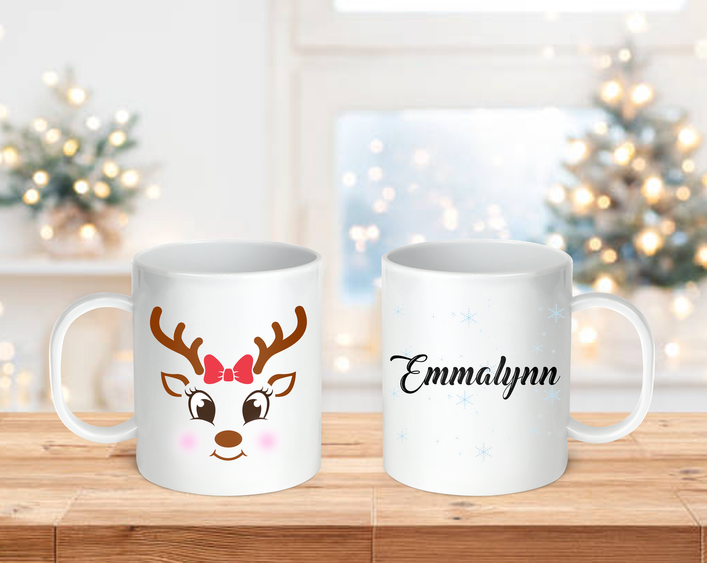 Reindeer Kids Customizable Christmas Mugs