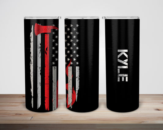 Firefighter Red Line Flag