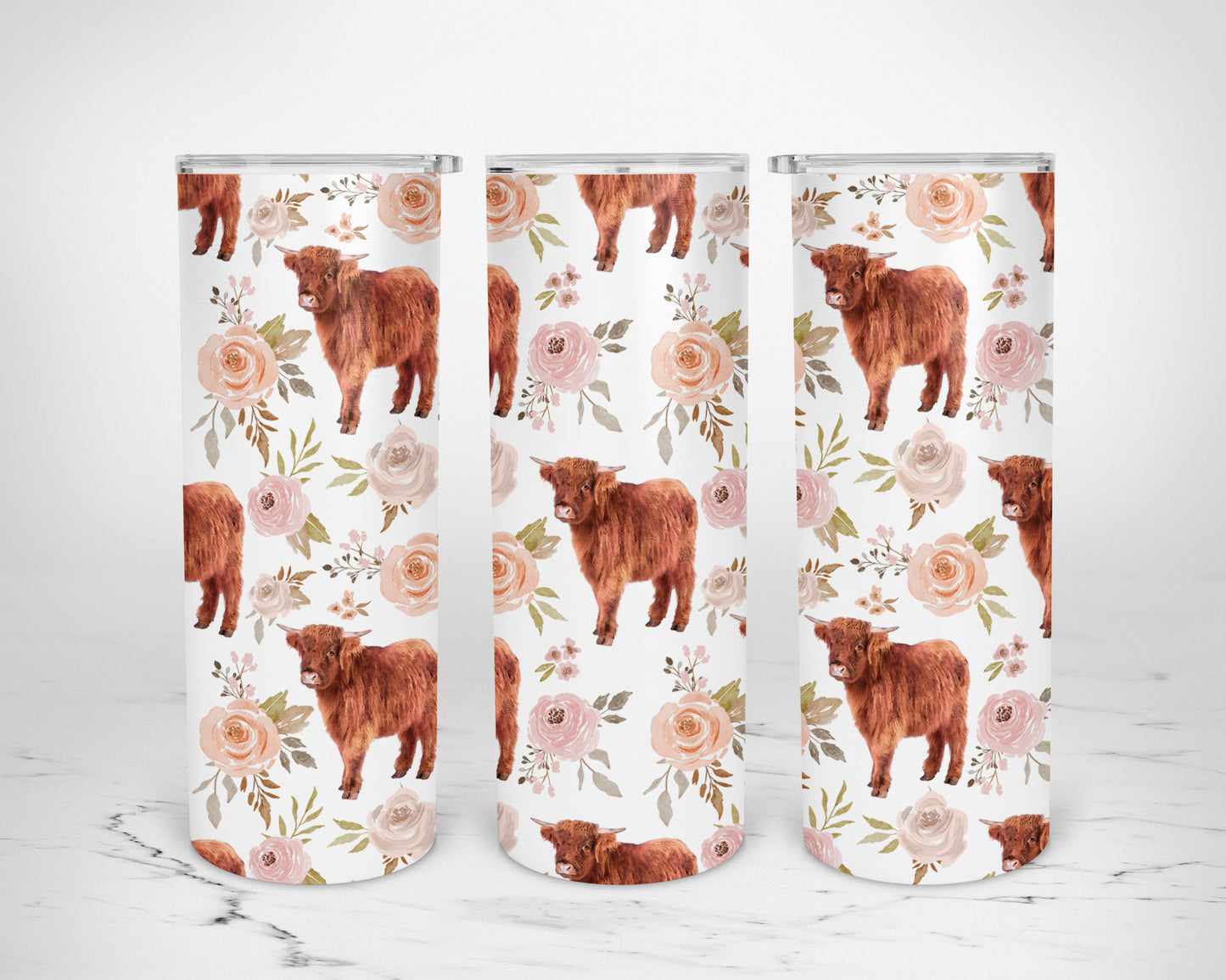 Floral Highland Cow